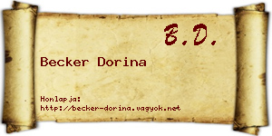 Becker Dorina névjegykártya